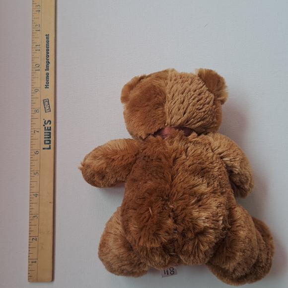 Napco Vintage Cozy Brown Stuffed Bear with Burgundy Ribbon - Picture 5 of 8